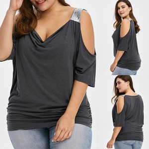 plus size open shoulder tops