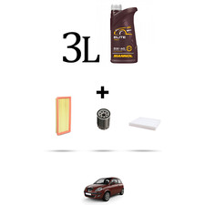 HOFFCAR Kit tagliando 3 FILTRI e 3L OLIO per Lancia Ypsilon 1.2 44kw dal 2003