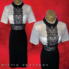 Abito midi ZARA mono colletto all'uncinetto taglia S festa sera sexy elegante ufficio