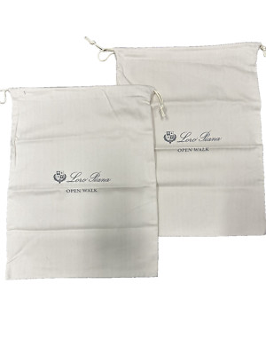 NWOT Loro Piana Open Walk Herringbone Shoe Dustbag, Pair