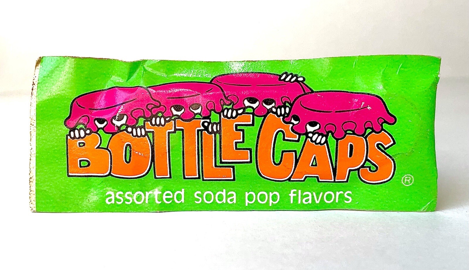 Vintage 1980 Willy Wonka BOTTLECAPS Candy Packet Container 3.75” SEALED