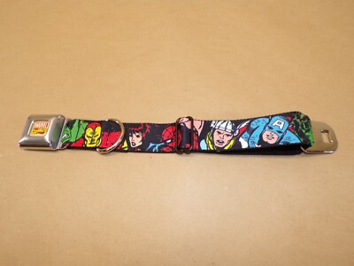 Buckle Down Seatbelt Buckle Dog Collar 5-Marvel Characters 1-1/2''