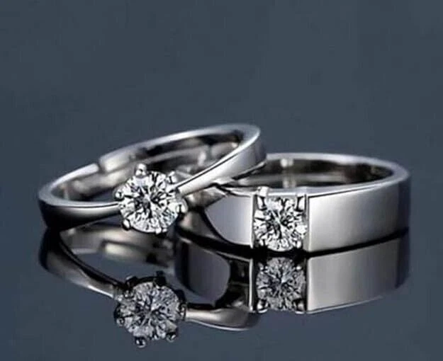 Punjabi Swagg Couple Finger Ring Set with Cubic Zirconia Combo for Girls Boys