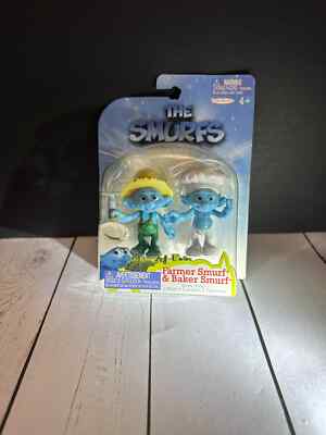 The Smurfs FARMER Smurf and BAKER Smurf Grab-Ems 2 pack figures JAKKS 2011
