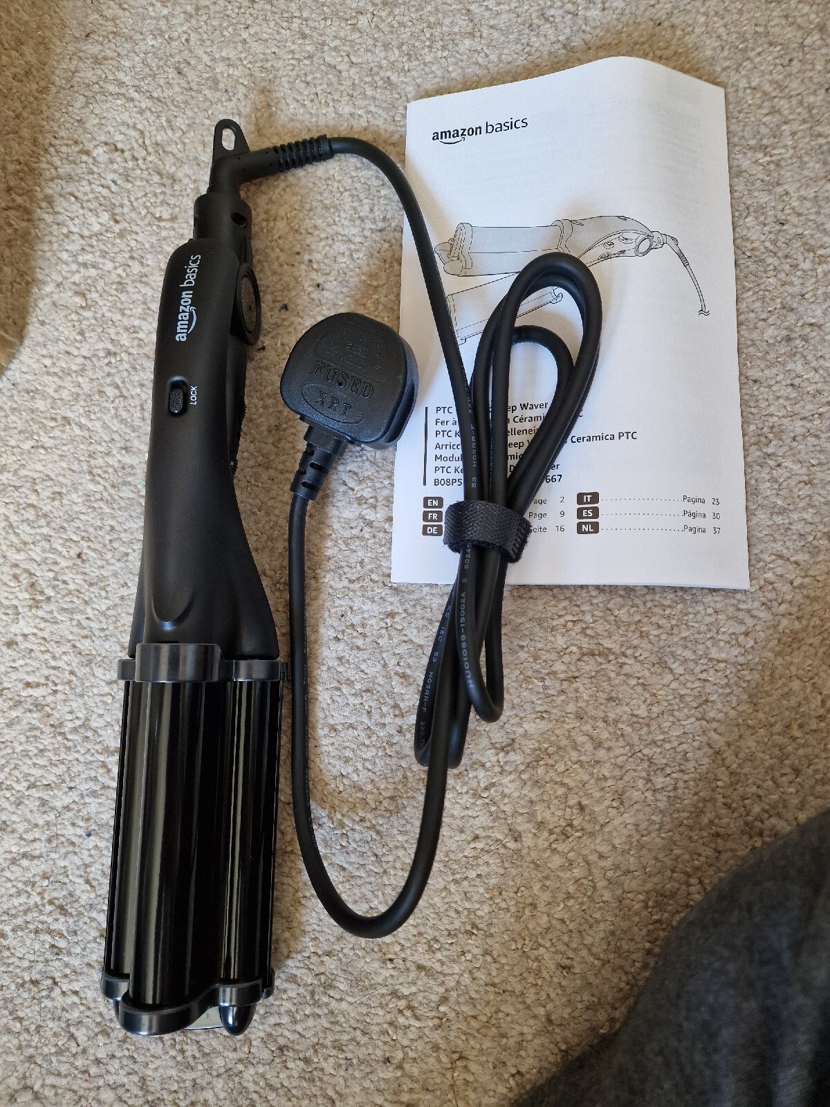 Waver profundo de cerámica PTC con múltiples ajustes de calor, negro