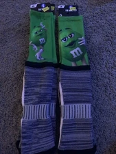 Green M&M Fbf Socks (2 Pair) Size Medium 