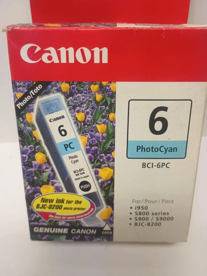 Cartucho de tinta cian original Canon BCI-6C para i560 i860 i900D BJC-8200 (T2) M8-3 Foto 2 de 4