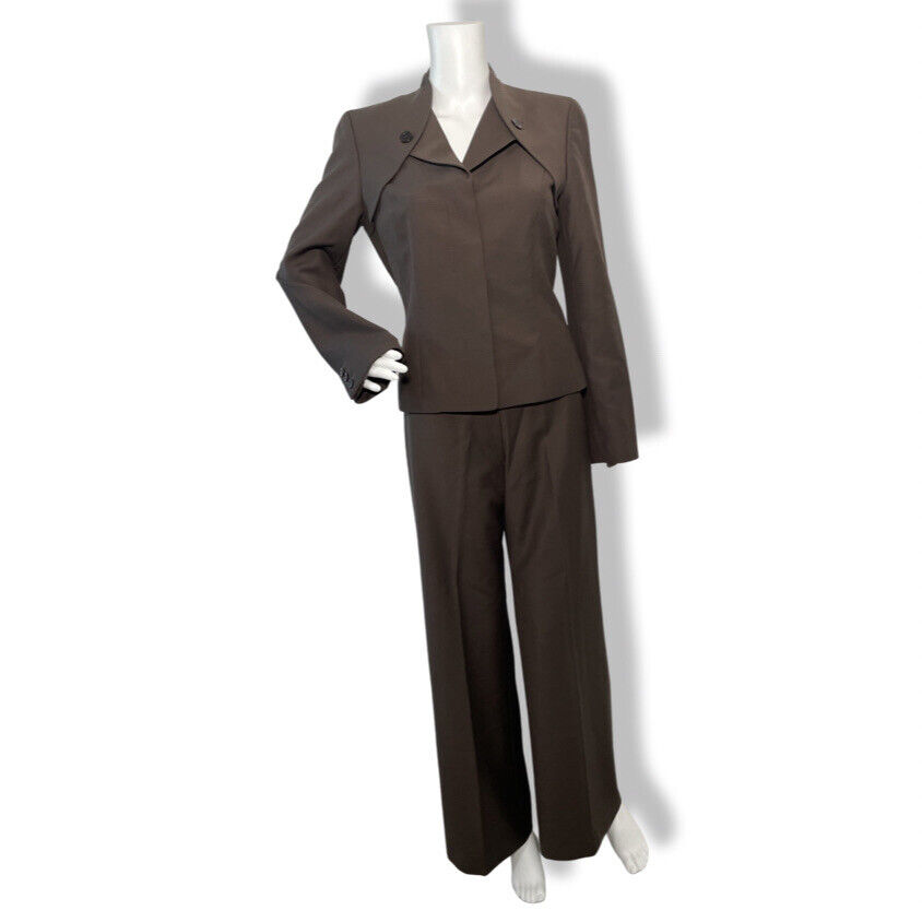 Carolina Herrera Womens Suit Set Size 4 Brown Bla… - image 1