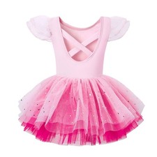 Ballet Leotard Ruffle Sleeve Sequin Tulle Tutu Dress Ballerina Outfits for Gi...