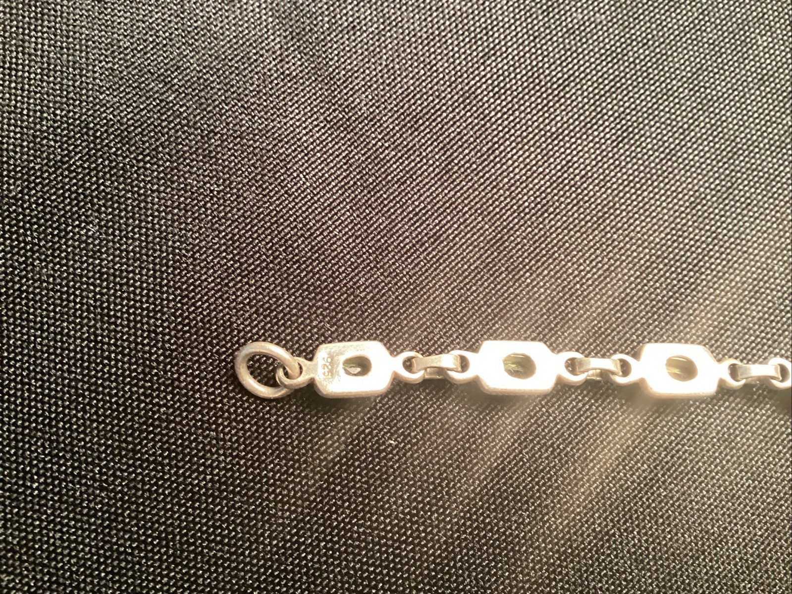 Sterling Silver & Peridot Rectangular Link Tennis… - image 7