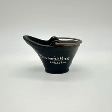Brookville Hotel Souvenir Cast Iron Coal Bucket Miniature Scuffle Brass Handle