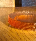6 ARCOROC France Pink Depression Glass Salad Dessert Plates 7.5" Swirl Rosaline