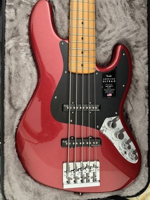 Fender American Ultra II Jazz Bass V Sinister Red with Maple FB 5 strings