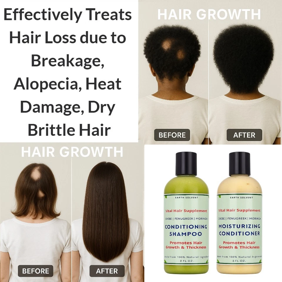Chebe Fenugreek Moringa Shea Butter Shampoo and Conditioner Set Hair Growth - Image 2 of 4