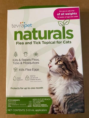 TevraPet Naturals Tic Topical for Cats, 3 Doses free shipping
