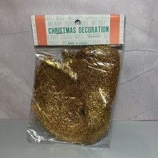 NOS TINSEL ICICLES Gold Colored 16" STRANDS Christmas Decoration