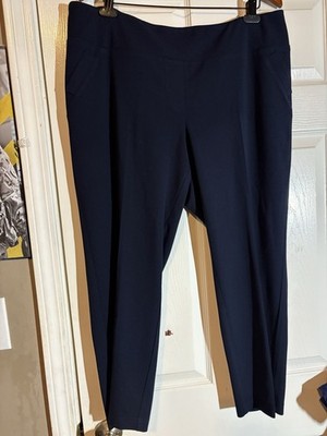 SOHO Apparel Ltd. Women's Navy Blue Dress Pants Plus Size Stretch Pull On