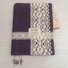Hobonichi Techo Cover Original Size Handmade Purple Fabric Lace Used