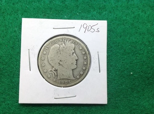 SILVER - 1905 S BARBER SILVER HALF DOLLAR