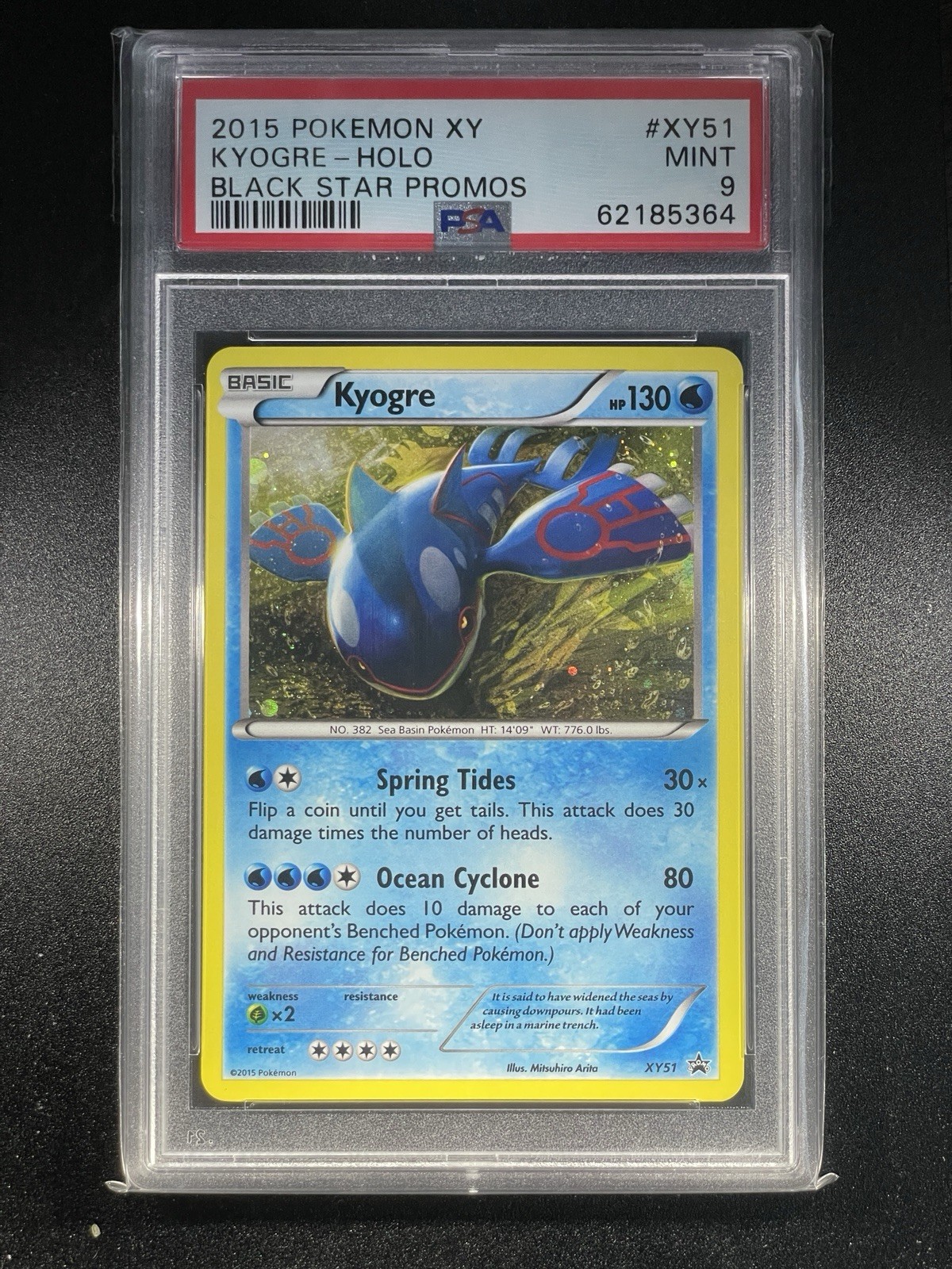 Pokemon Kyogre XY51 PSA 9 ERROR Holo XY Cosmos Black Star Promo