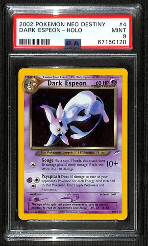 Dark Espeon (Unlimited) graded PSA 9 for sale on eBay