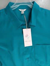 BIZ CARE style CS951LT teal work shirt pocket NWT SIZE 20 new carer workwear