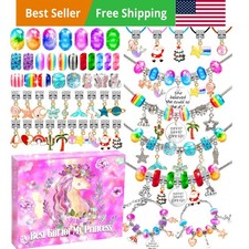130 Pcs Charm Bracelet Making Kit, Jewelry Toy for Girl Age 8-12 Beads Craft ...