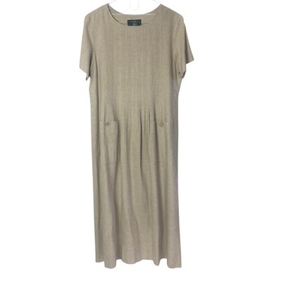 Vintage Orvis Linen Long Dress Womens 16 Beige Modest Church Career  Traditional | eBay