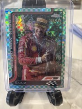2025 Topps Chrome F1 Carlos Sainz GP Winner Aqua Checker Flag /199