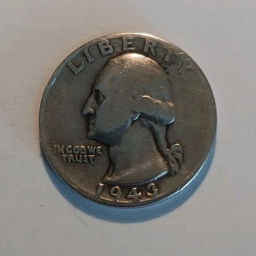 1943 Washington Quarter Silver 25C Coin 0.9 Fineness Circulated Business Strike