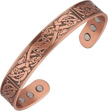 Men's Bracelet Magnetic Therapy Arthritis Pain Relief Pure Solid Copper Bangle