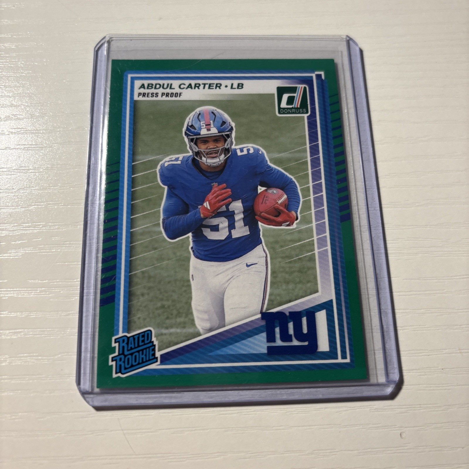 2025 Panini Donruss - Rated Rookie Abdul Carter #315 Press Proof Green (RC)