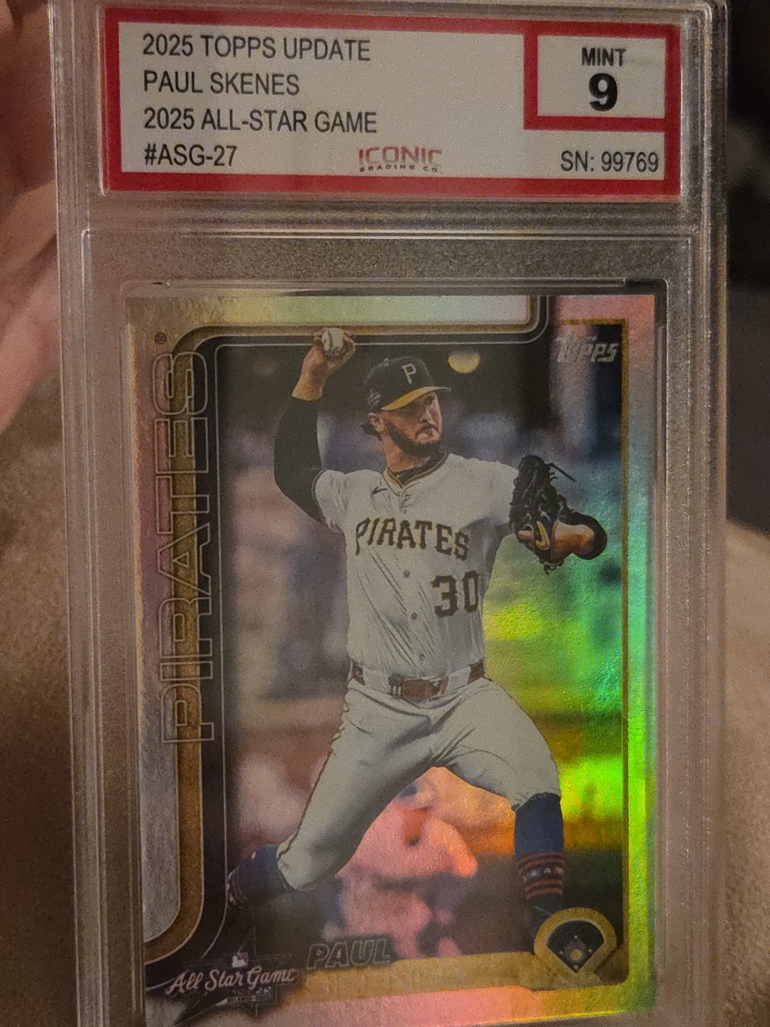 GRADED MINT 9! 2025 Topps Update - All Star Game Refractor Paul Skenes #ASG-27