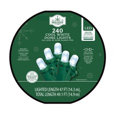 NEW Holiday Time Indoor/Outdoor 240-Count LED Dome Christmas Lights, Cool White