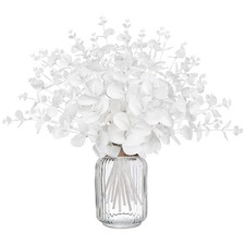 14PCS White Eucalyptus Artificial Faux Flowers for Decoration - Fake Silk Ste...