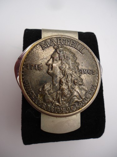 Vintage Louis XIV France Martell Cognac Coin Money Clip Cigar Cutter