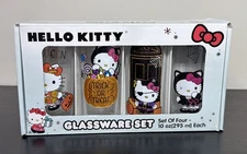 2022 SANRIO HELLO KITTY Halloween 10oz Glassware Set Of Four Limited Edition