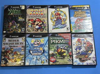 Nintendo GameCube 8 Game Lot Zelda Mario Smash Bros Sonic Animal Crossing