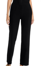 BNWT Eileen Fisher Washable Stretch Crepe Straight Pant Pocket Yoke Black  L 218