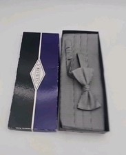 Lord West Cummerbund Bow Tie Set Blackand White Tux Prom