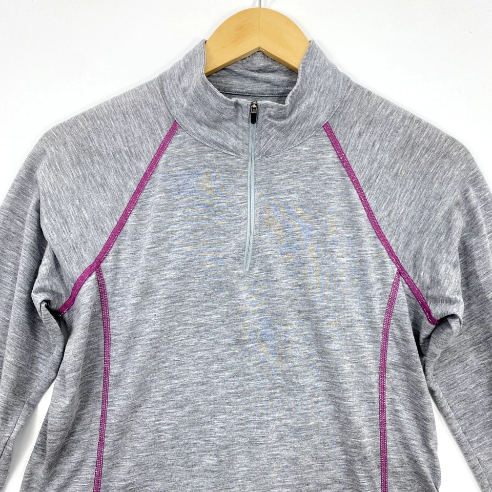 Pullover Orvis Trout Bum para mujer talla pequeña gris 1/4 cremallera Foto 2 de 4