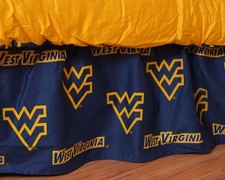 College Covers Everything Comfy West Virginia Mountaineers Dust Ruffle Bed Sk...