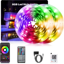 Led Lights for Bedroom, 200FT (2 Rolls of 100FT) RGB Led Strip Lights Sync wi...