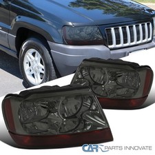 Smoke Headlights Fits 1999-2004 Jeep Grand Cherokee Lamps Leftright Replacement