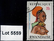 Lot 5559 - Rwanda - 1970 20c African National Costumes used stamp from set