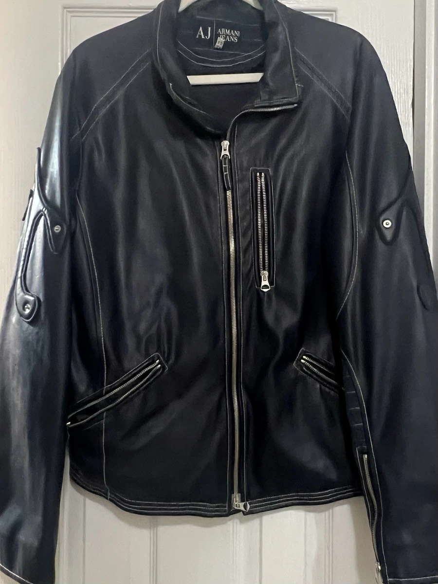 Armani Jeans Faux Leather Outer Shell Coats, Jackets & Vests for