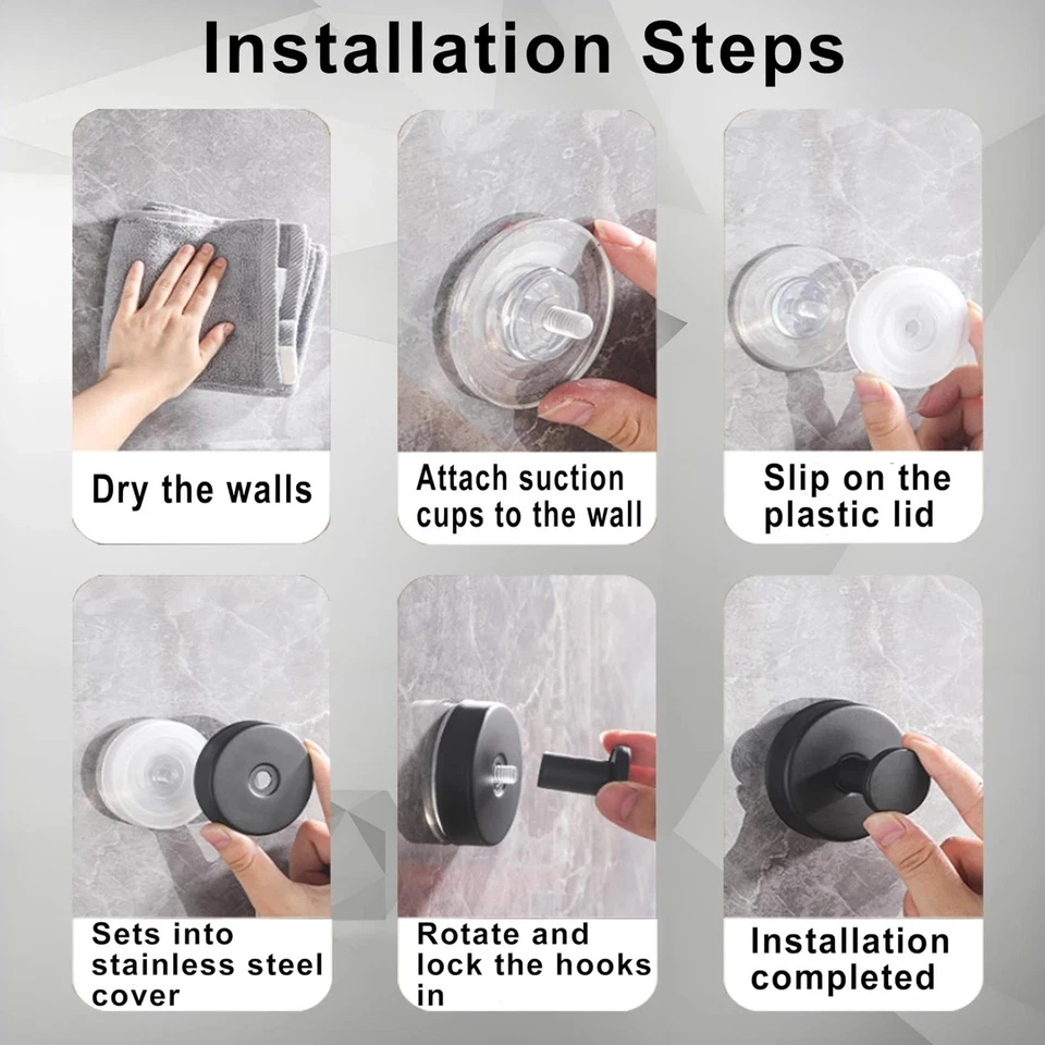 Suction Hooks Strong Glass Tiles Window Decorations Home Sticks Hook Bathroom UK - Image 3 of 4