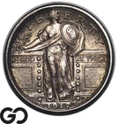 1917 Standing Liberty Quarter, Type 1, Choice BU++, Full Head, Nice Album Toner