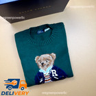 POLO RALPH LAUREN Polo Bear Knit Sweater Green Crewneck Cotton Men's L w Box Auc — photo 4
