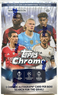 2023-24 Topps Chrome UEFA Club Competitions UCC Soccer Hobby Box New Sealed
